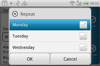 Press the required days to select the days.