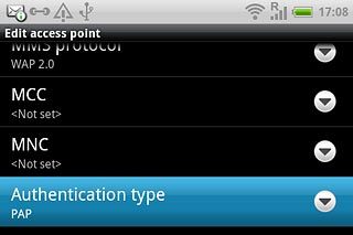 Press Authentication type.