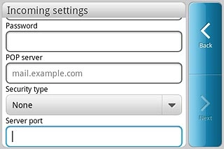Press the field below Server port and key in 110 