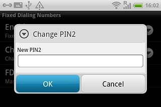 Key in a new four-digit PIN2 and press OK.