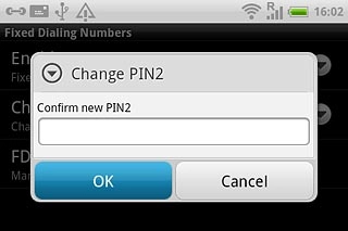 Key in the new PIN2 again and press OK.