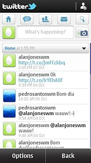 Press the reply icon.Read mentions to your status updates.