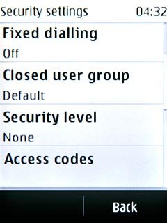 Press Access codes.