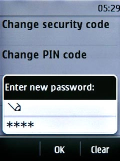 Key in a new call barring password and press OK.