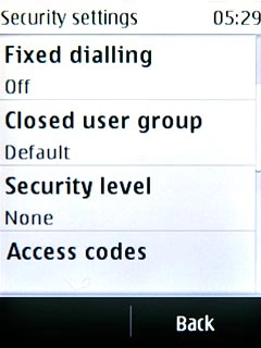 Press Access codes.