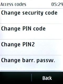Press Change barr. passw..