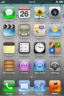 The alarm icon shows that the alarm is set.Further information:Set the alarm