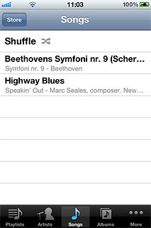 Press the required audio file.