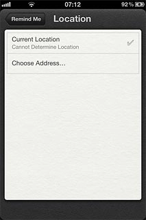 Press Current Location or Choose Address....