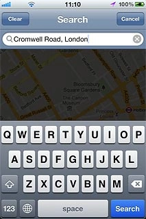 Key in the required destination and press Search.