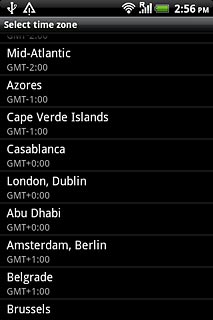 Press the required time zone.