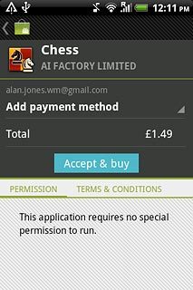 Press Accept & buy.Follow the instructions on the display to download and install the application.