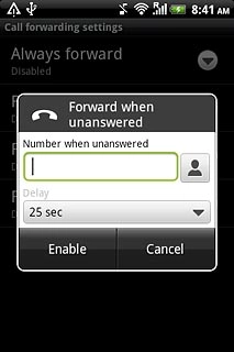Press Enable.A request to change the setting is sent to the network.