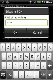 Key in your PIN2 and press OK.