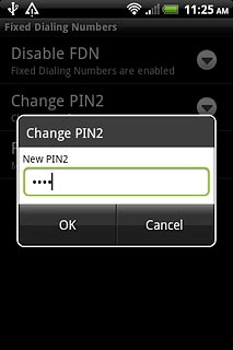 Key in a new four-digit PIN2 and press OK.