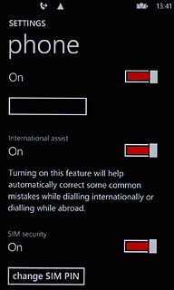 Press the indicator next to SIM security.