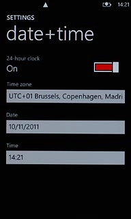 Press the field below Time zone.