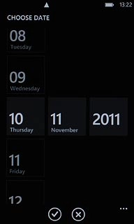 Press day, month or year and follow the instructions on the display to insert the required date.