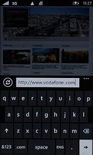 Key in the address of the required web page and press arrow right.