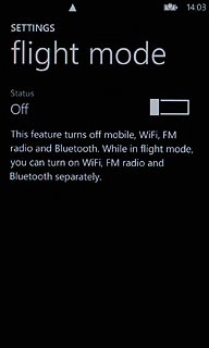 Press the indicator next to Status.Depending on the current setting, the function is turned on or off.