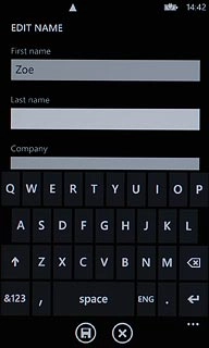 Press the field below Last name and key in the required last name.