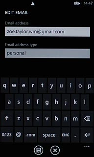 Press the field below Email address type.