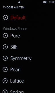 Press the playback icon next to the different ring tones to hear them.