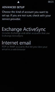 Press Internet email.