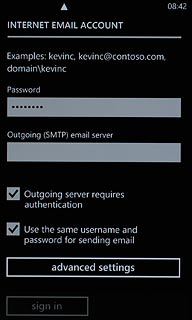 Press Use the same username and password for sending email.