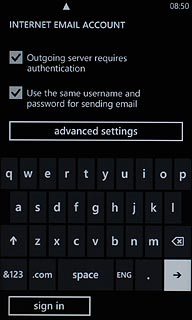 Press advanced settings.