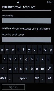 Press the field below Incoming email server and key in the name or IP address of your email provider's incoming server.