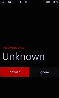 Press ignore to reject a call.