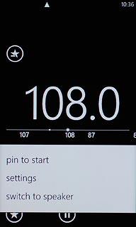 Press switch to speaker or switch to headset (depending on the current setting).