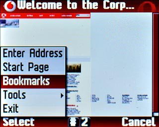 Scroll to Bookmarks and press the Navigation key.