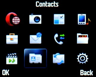 Scroll to Contacts and press the Navigation key.