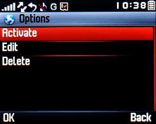 Scroll to Activate and press the Navigation key.