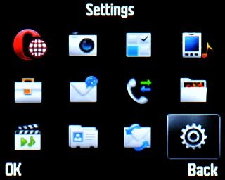 Scroll to Settings and press the Navigation key.