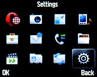 Scroll to Settings and press the Navigation key.