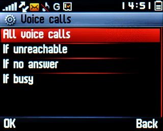 Highlight one of the following options:All voice calls
