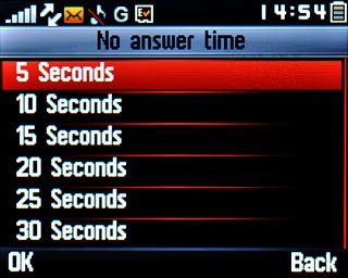 Highlight the required period and press the Navigation key.A request to change the setting is sent to the network.