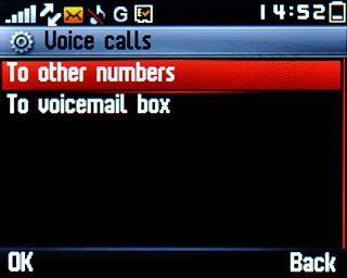 Scroll to To other numbers and press the Navigation key.