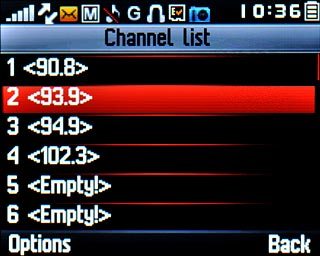 Highlight the required channel and press the Navigation key.