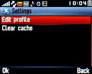 Scroll to Edit profile and press the Navigation key.