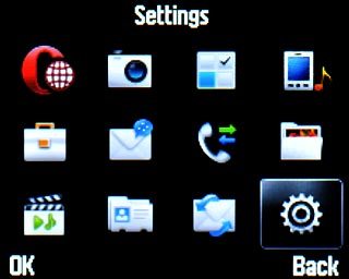 Scroll to Settings and press the Navigation key.