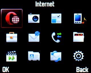 Scroll to Internet and press the Navigation key.