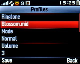 Highlight the field below Ringtone and press the Navigation key.