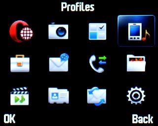 Scroll to Profiles and press the Navigation key.