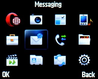 Scroll to Messaging and press the Navigation key.