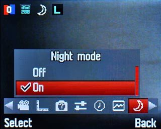 Highlight On or Off and press the Navigation key.