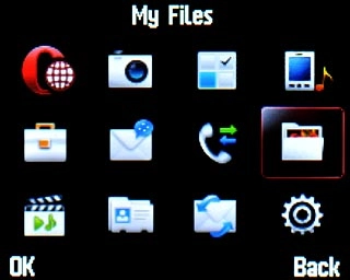 Scroll to My Files and press the Navigation key.